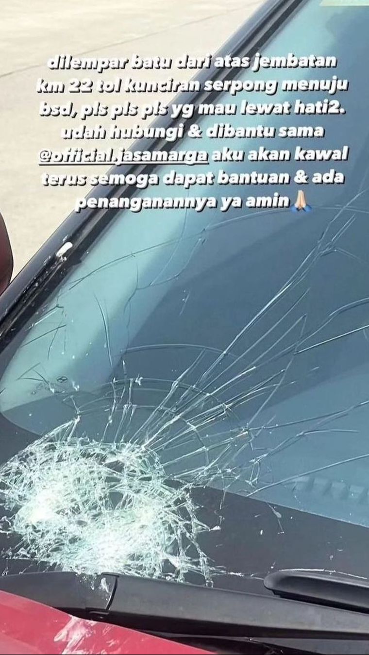 Viral Aksi Pelemparan Batu di Tol Kunciran Tangsel, Pelaku Diduga Anak-anak dari Atas JPO