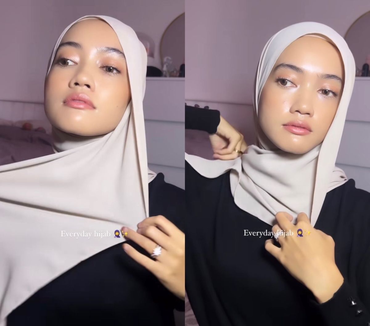 Styling Pashmina Meleyot Sat Set, Cocok untuk Si Paling Sibuk