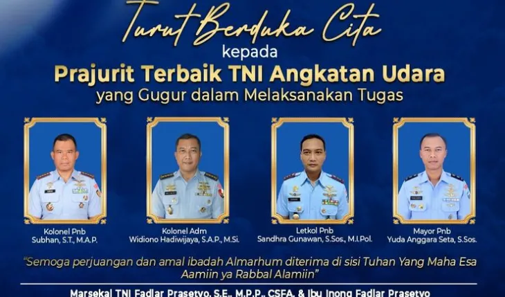 Akibat kejadian nahas itu, sebanyak 4 perwira menengah telah gugur.