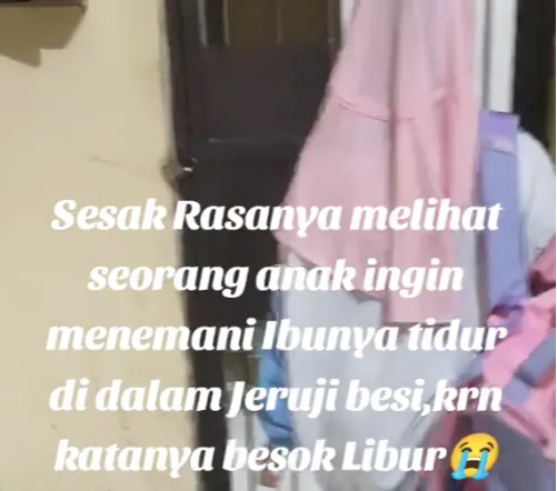 Menyesakkan Hati, Momen Pilu Gadis Kecil Ingin Temani Ibunya Tidur di Dalam Penjara 'Karena Besok Libur'