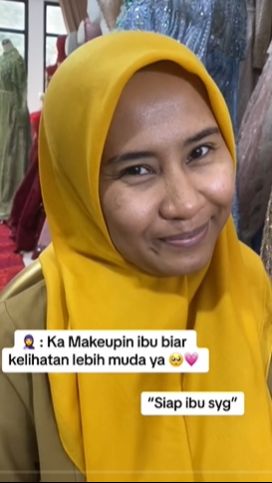 Ia pun minta dimakeup supaya awet muda. Lihat bagaimana transformasinya!