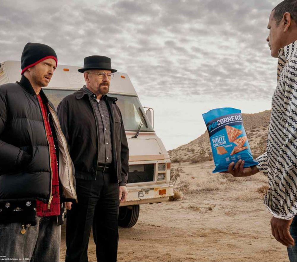 Raymond Cruz, who played Tuco in Breaking Bad, also joined them in the commercial. Jesse reveals they have six yummy flavors to choose from, but Tuco wants even more.