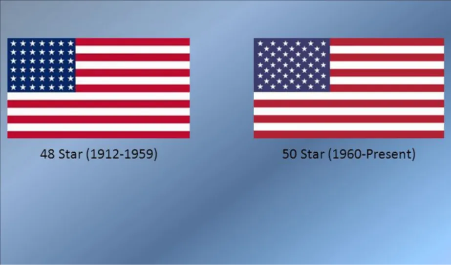 The existence of the United States flag with 50 stars is also considered inaccurate with actual history.