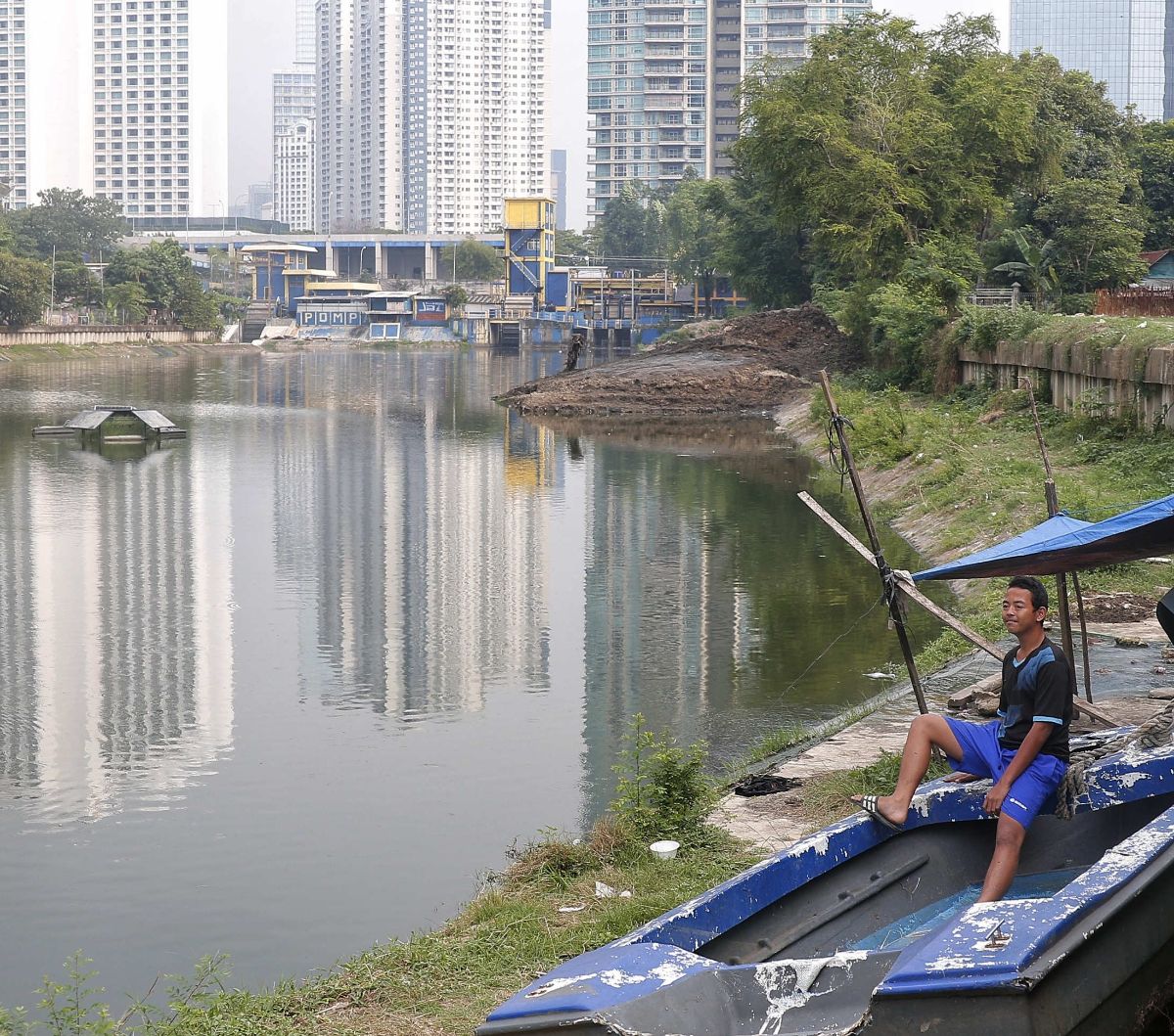 Kondisi Waduk Melati Yang Diharapkan Jadi Pengendali Banjir Di Jakarta