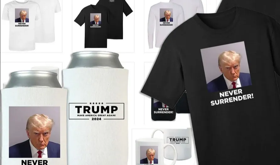 In Los Angeles, a T-shirt shop not affiliated with any campaign has started selling tops with Trump's image.