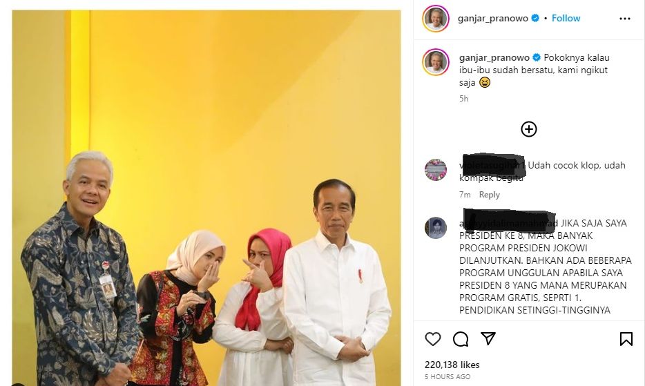 Momen Iriana Dan Atiqoh Asyik Berbisik Di Belakang Jokowi Dan Ganjar