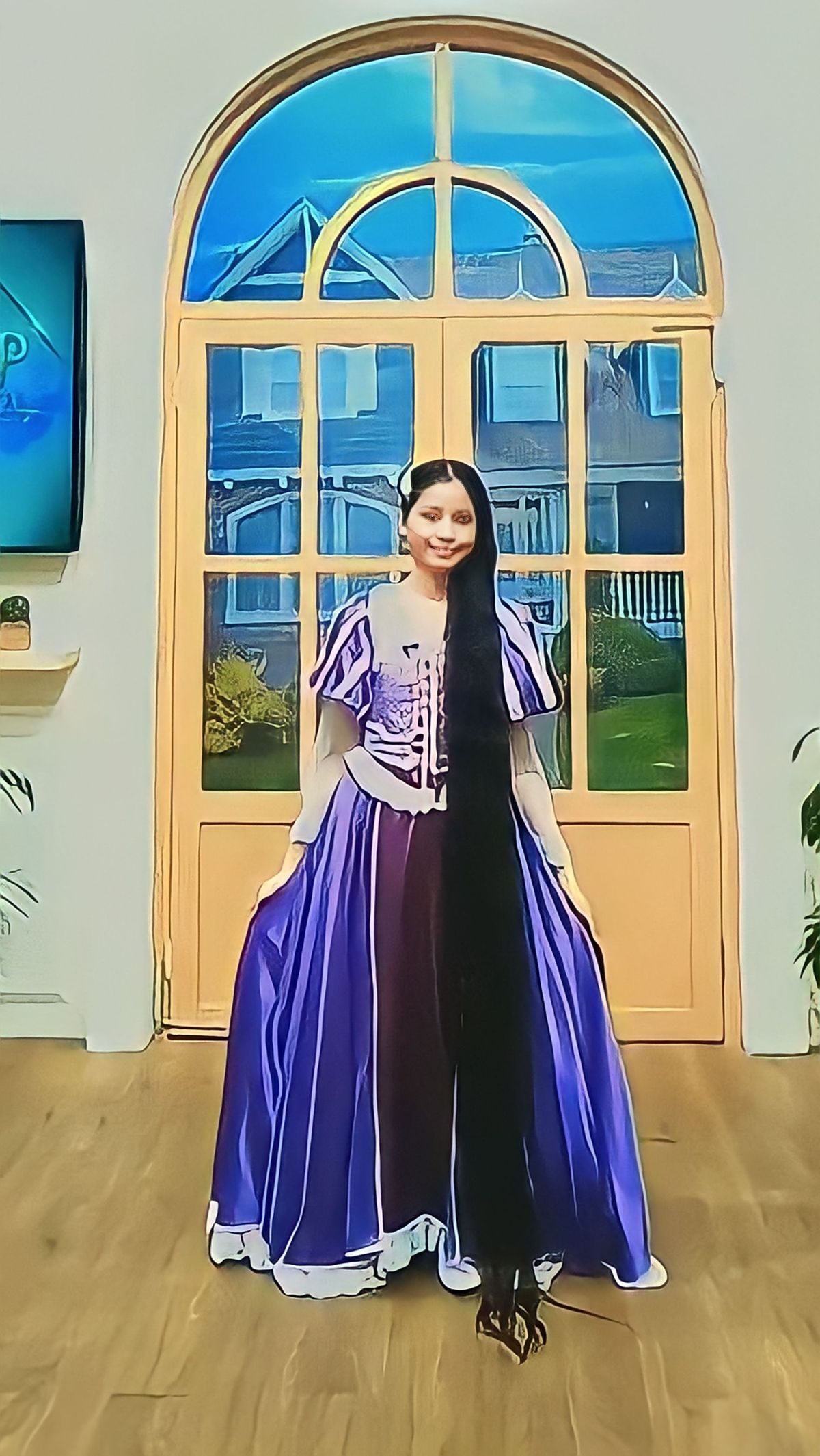 Potret Gadis Cantik yang Dijuluki `Rapunzel Lokal`, Tak Potong Rambut Dari Bayi