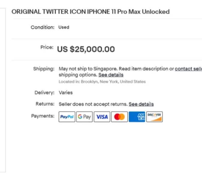 Other users are selling iPhones with the original Twitter logo for between $800 and $1,000. Not yet known whether the iPhone with the Twitter application has been sold.