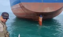 They tied themselves with nets to keep them from falling into the water.