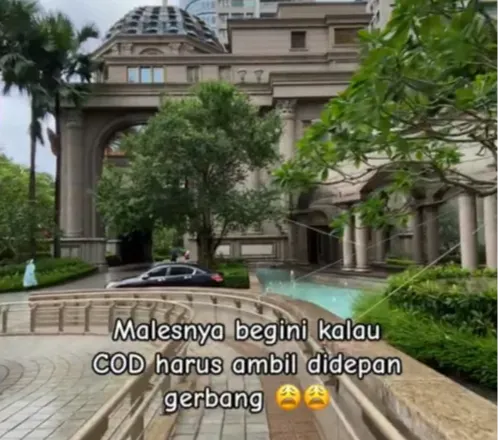 Momen ART Ambil COD Majikan, ke Pintu Gerbang Bisa Naik Ojek Saking Luasnya