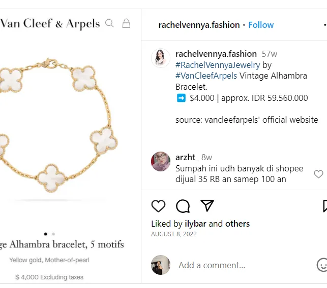 4 Koleksi Perhiasan Mewah Rachel Vennya, Ada yang Harganya Setara 1 Mobil