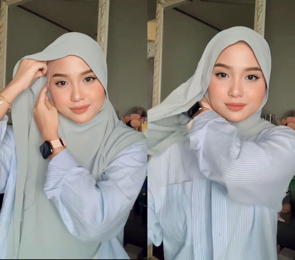 Tampil Menggemaskan dengan Pashmina Sifon
