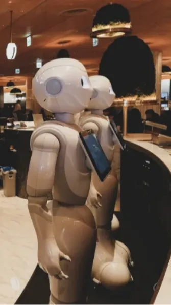 The one-meter (three-foot) tall robots can walk independently, and students can move them around the school grounds and even participate in events.