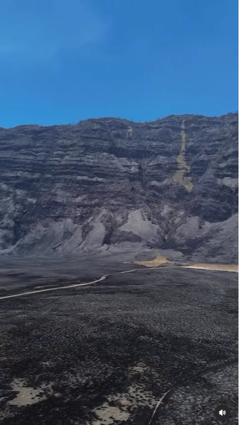 Potret Terkini Padang Savana Bromo Usai Terbakar, Pemandangan Hijau Berubah jadi Hitam dan Penuh Abu