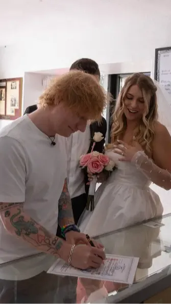As Ed Sheeran entered the Little White Chapel, the couple's expressions clearly showed a mix of confusion and astonishment.<br><br>