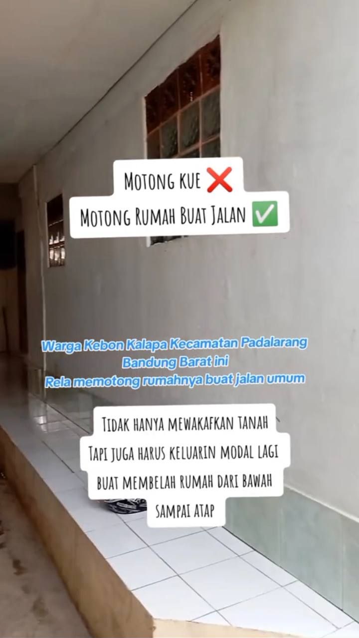 Semata untuk Amal Jariyah, Pemilik Rela Potong Rumahnya Buat Akses Jalan Warga