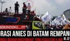 Thumbnail video memperlihatkan Bakal Calon Presiden (Bacapres) sekaligus mantan Gubernur Jakarta 2017-2022, Anies Baswedan berada di atas truk pendemo.<br>
