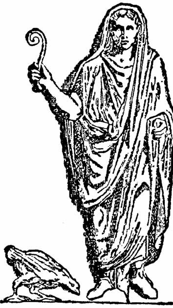 Ilustrasi Pullarius dengan seekor ayam sakral.<br><br>Foto: Public Domain