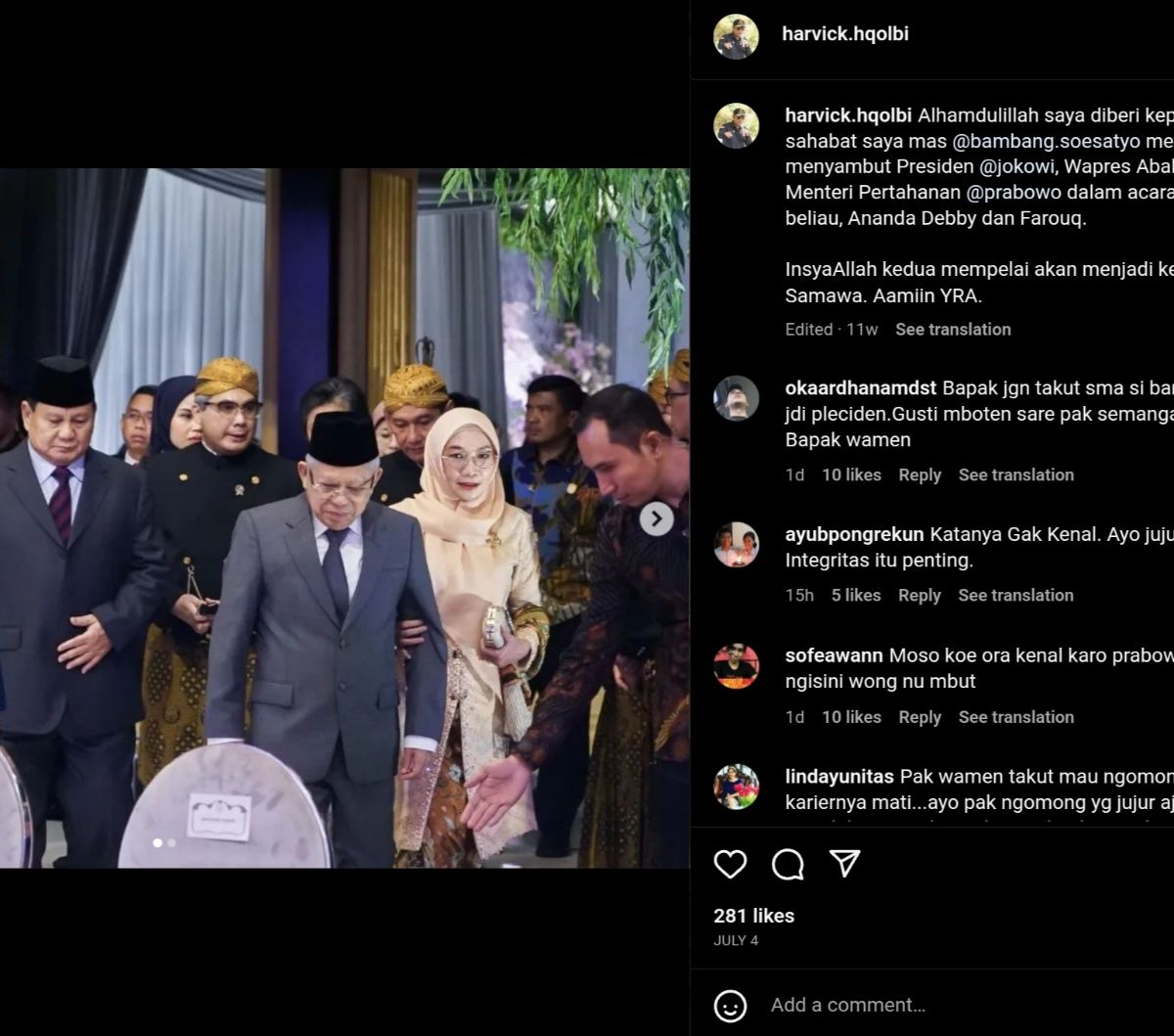 Diisukan Tampar dan Cekik Wakil Menteri Pertanian, Ini Foto-Foto Prabowo Bersama Harvick Hasnul Qolbi