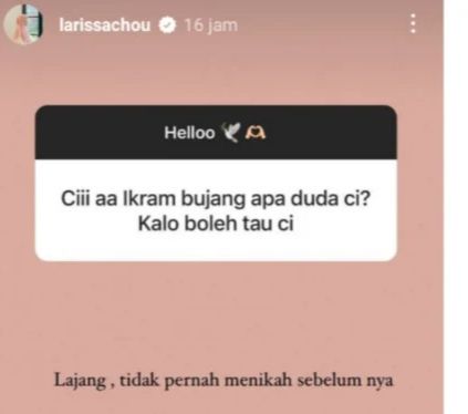 Terungkap! Status Ikram Rosadi Sebelum Menikah dengan Larissa Chou