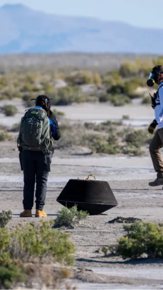 The car-tire-sized capsule blasted into the atmosphere over the western US at more than 12km/sec.