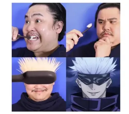 <br>Gojo Satoru Jujutsu Kaisen's eye patch is made from a toothbrush.