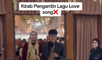 Mempelai Tak Pakai Lagu Cinta saat Kirab Pengantin