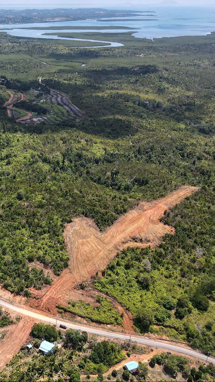 Pemandangan lokasi pemukiman baru yang rencananya akan digunakan untuk warga desa yang digusur di Dapur Tiga, Pulau Rempang.