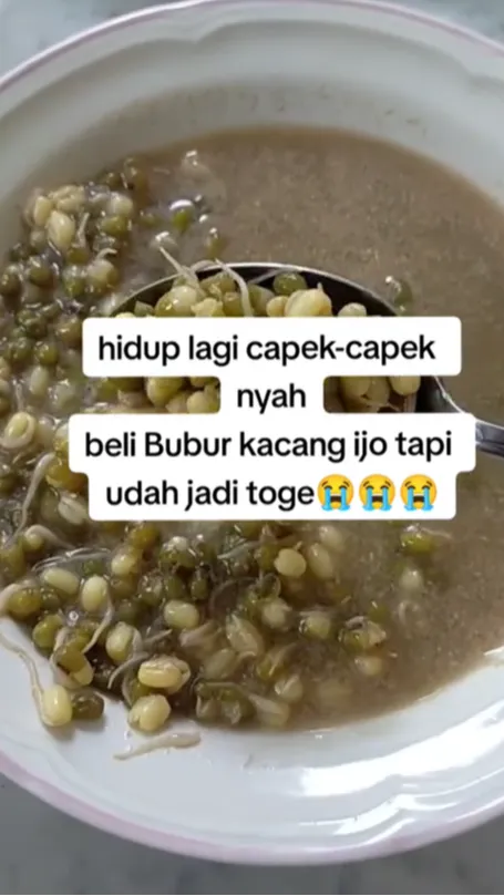 Beli Bubur Kacang Hijau, Saat Akan Dimakan Ternyata Isinya Kecambah Semua