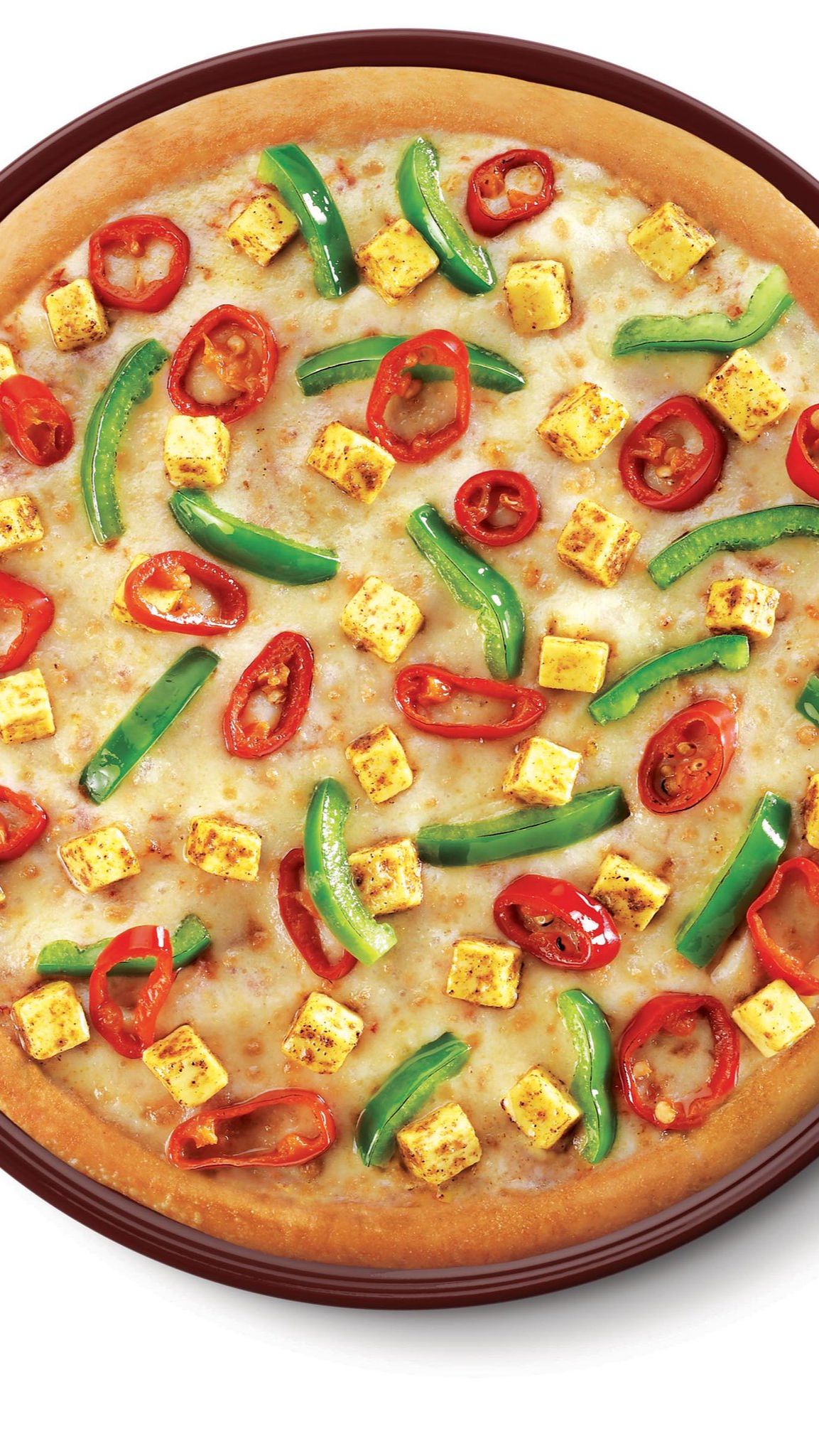 4. Peppy Paneer Pizza<br><br>Origin: India<br><br>Key Ingredients: Paneer (Indian cottage cheese), bell peppers, onions, spicy tomato sauce, mozzarella cheese