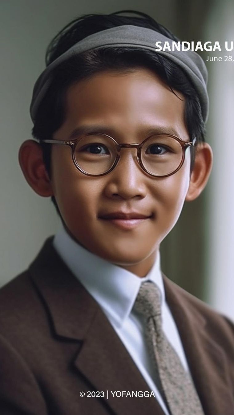 Wajah Menteri Pariwisata dan Ekonomi Kreatif, Sandiaga Salahuddin Uno versi cilik. Masih agak mirip kan?