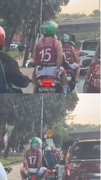 Viral Pendukung Tim Basket Latvia Naik Ojol saat Nonton FIBA World Cup 2023, Curi Perhatian Warganet