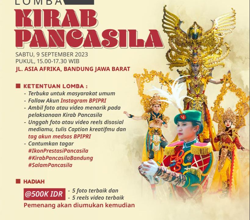 Besok, BPIP Gelar Penganugerahan Ikon Prestasi & Kirab Pancasila Di Bandung