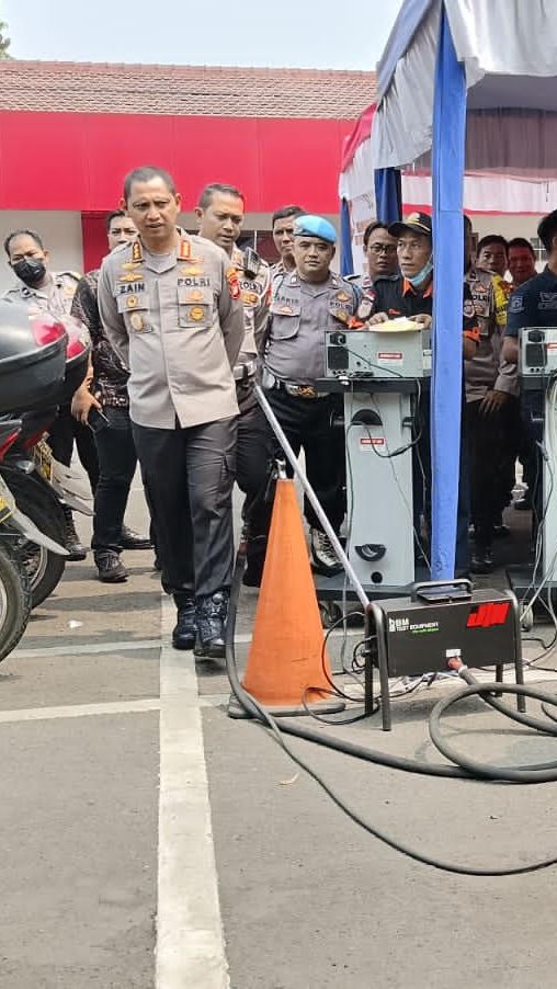 Belasan Kendaraan Dinas Polres Tangerang Tak Lolos Uji Emisi