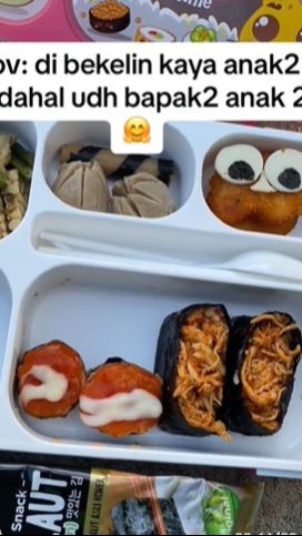 Penampakan bekal makan siang lucu itu pun viral di media sosial
