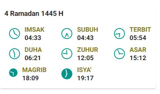 Jadwal Imsakiyah Jakarta