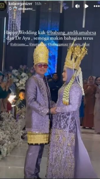 Inilah potret resepsi pernikahan Andika Mahesa dan Ayu Kartika yang digelar di Lampung