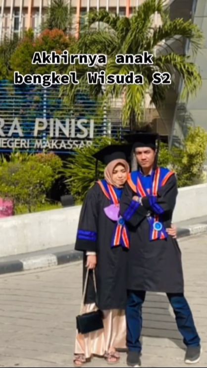 Kisah Wanita Kekasih Mekanik Bengkel, Setia Temani Hingga Lulus S2 Bareng