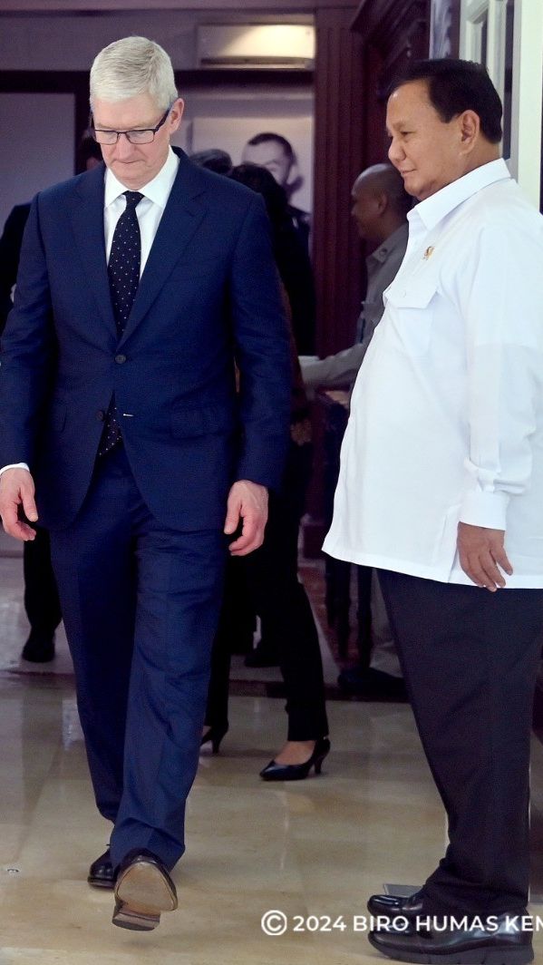 Selepas Bertemu Jokowi, Tim Cook Ternyata Bertemu 1 Jam dengan Capres Terpilih Prabowo Subianto