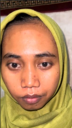 Inilah potret wajah sang pengantin sebelum dimakeup oleh MUA
