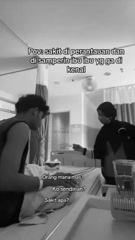 Viral Momen Haru Anak Rantau Disuapi Ibu Tak Dikenal Saat Dirawat Sendirian di Rumah Sakit