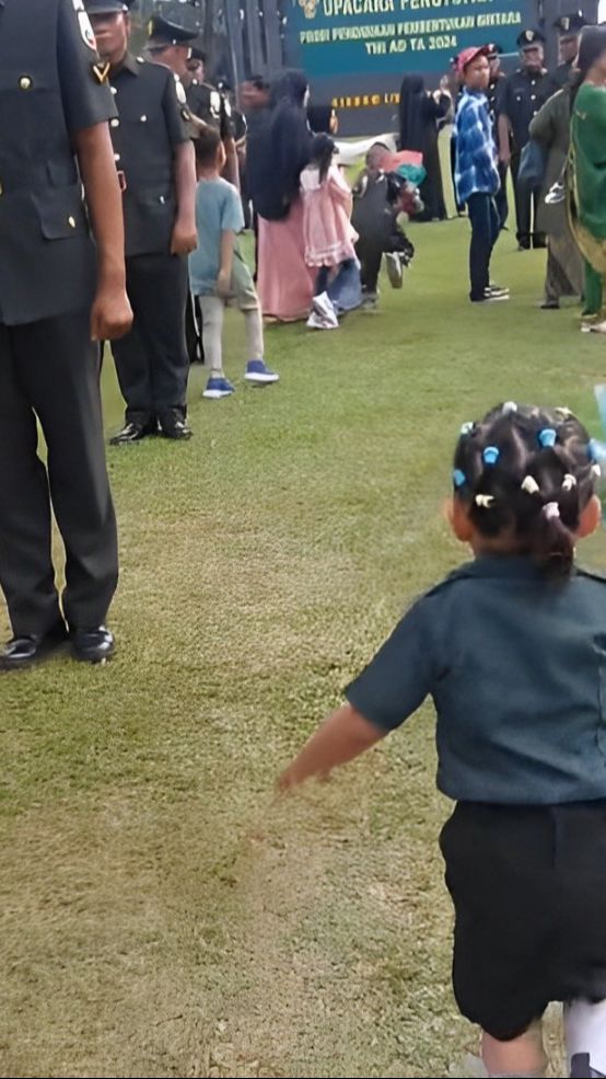 Haru nan Gemas, Potret Anak Sambut Kepulangan Ayahnya yang Tentara Setelah Lama Bertugas
