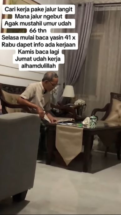 Viral Kakek 66 Tahun Dapat Pekerjaan Lewat 'Jalur Langit' Usai Rutin Baca Yasin