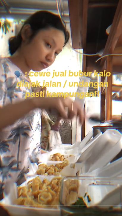 Beda Gaya Saat Jualan Bubur Vs Kondangan: Wanita Ini Berubah Drastis, Bikin Pangling Banget!