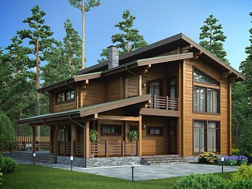 Model Rumah 2 Lantai Kayu dengan Pekarangan Luas
