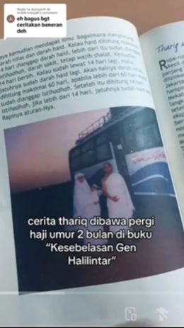 Dalam bukunya, ada yang menceritakan soal Thariq dibawa ibadah haji pada 1999.