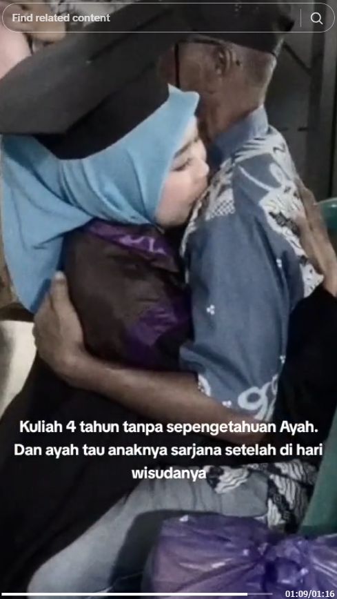 Tak Pernah Tahu Anaknya Kuliah, Momen Ayah Diajak ke Wisuda Putrinya Ini Penuh Haru