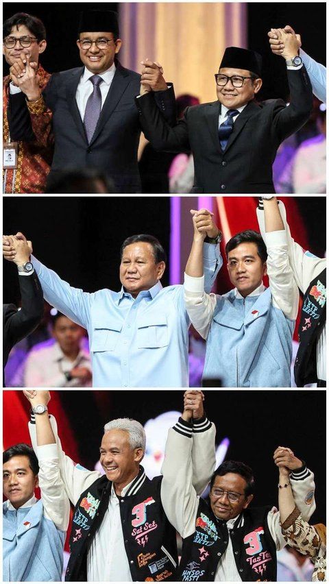 Momen Hangat Paslon Saling Peluk dan Bergandengan Tangan Usai Debat Terakhir Pilpres 2024