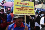 Massa Buruh Tolak RUU Omnibus Law di DPR