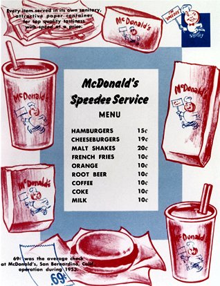 McDonald 1948 menu